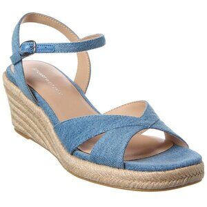 STUART WEITZMAN Miami Espadrille Wedge Sandals Size 7 Blue NEW $395